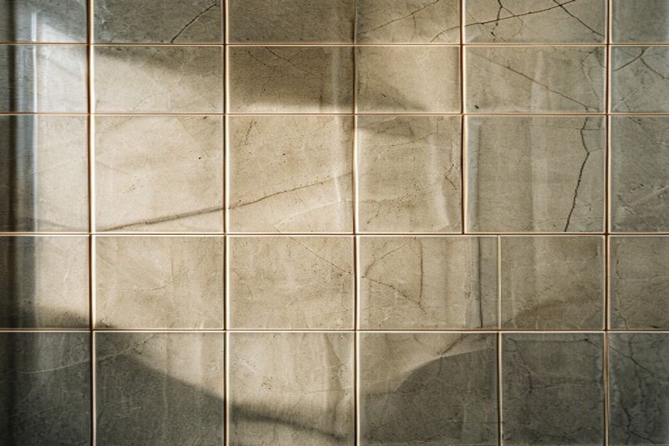 Close-up of precision tile work